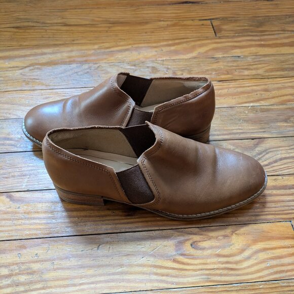 Clarks Netley Bright Tan Leather Slip On Shoes Women's Size 6 - Picture 3 of 8